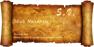 Stul Valéria névjegykártya